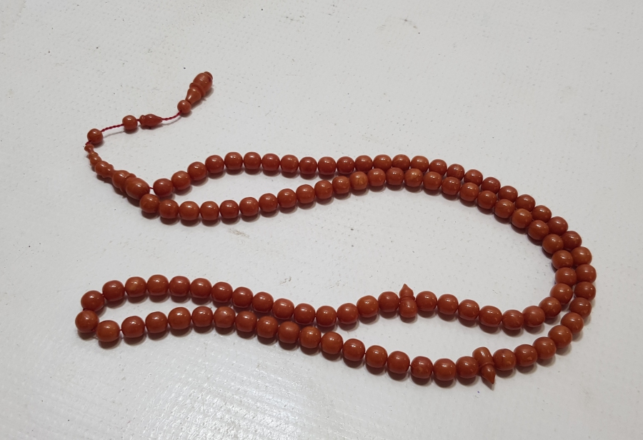 NADİR RENKTE ANTİKA KATALİN USTA İŞİ NAMAZ TESPİHİ