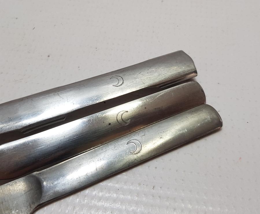 OSMANLI DÖNEMİ ÇOK NADİR HİLAL-İ AHMER ÇATAL BIÇAK KAŞIK SETİ