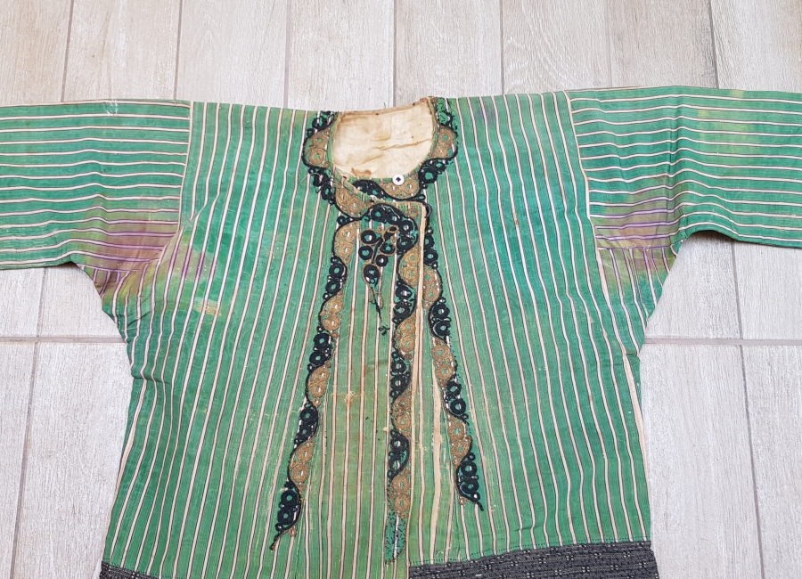 SIRMA VE İPEK İBRİŞİM İŞLEMELİ OSMANLI DÖNEMİ ŞALVAR ÜSTLÜĞÜ