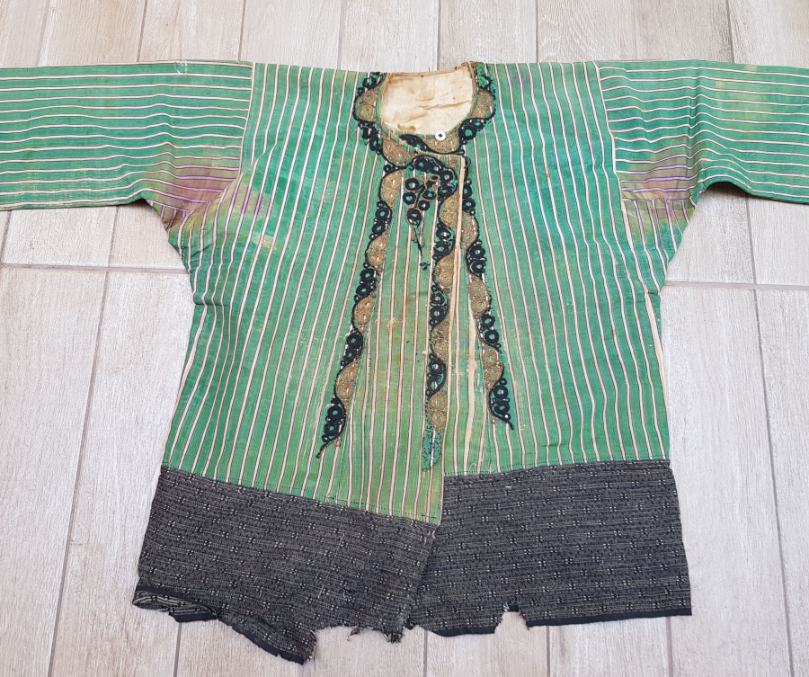 SIRMA VE İPEK İBRİŞİM İŞLEMELİ OSMANLI DÖNEMİ ŞALVAR ÜSTLÜĞÜ