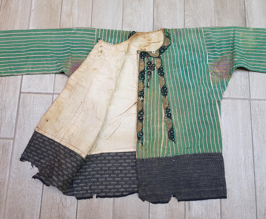 SIRMA VE İPEK İBRİŞİM İŞLEMELİ OSMANLI DÖNEMİ ŞALVAR ÜSTLÜĞÜ