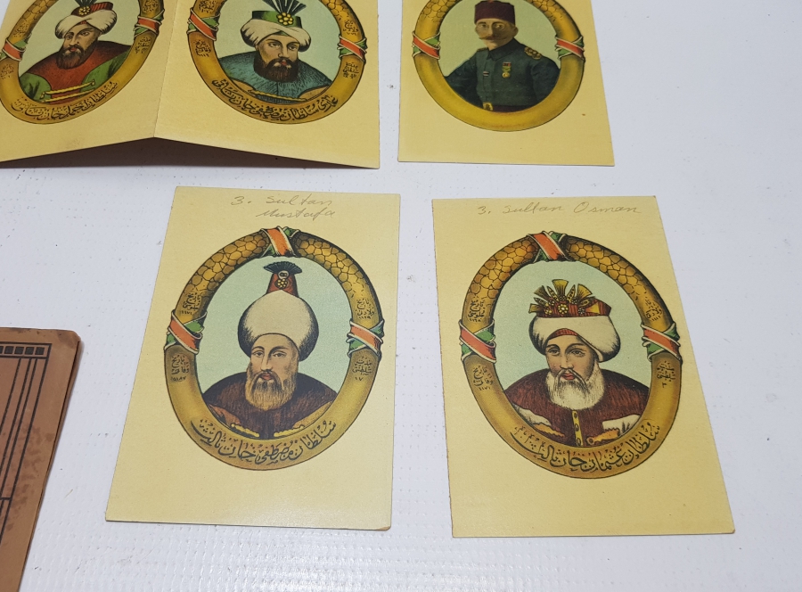 OSMANLI DÖNEMİ ÇOK NADİR ORİJİNAL ALBÜMÜNDE PADİŞAH KARTLARI SERİSİ KARTPOSTAL TAKIMI