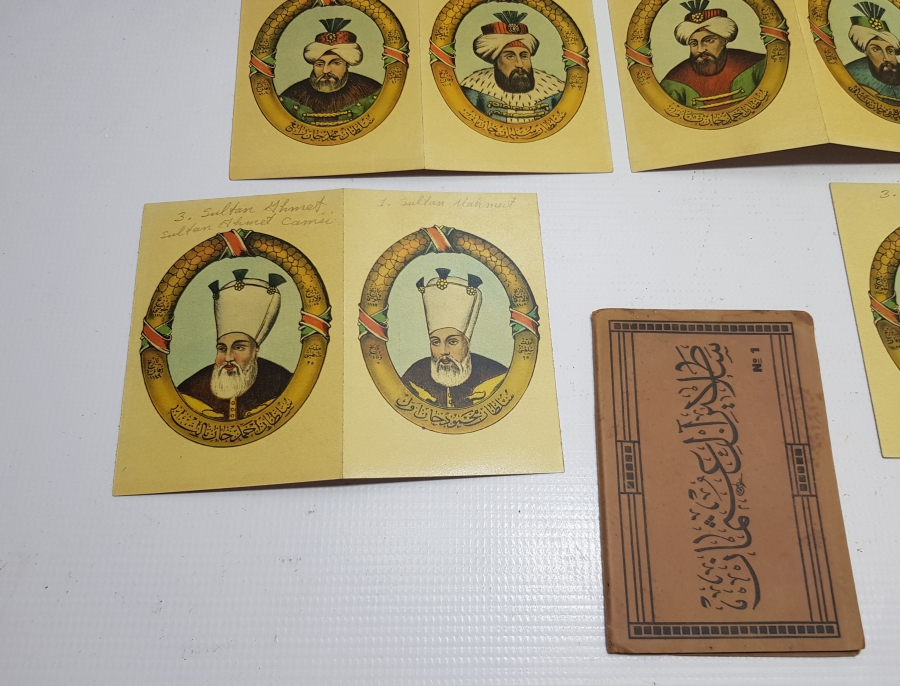 OSMANLI DÖNEMİ ÇOK NADİR ORİJİNAL ALBÜMÜNDE PADİŞAH KARTLARI SERİSİ KARTPOSTAL TAKIMI