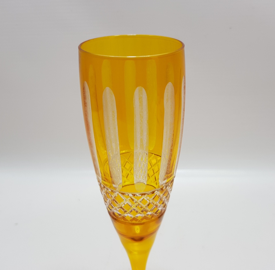 KRİSTAL KESME İŞÇİLİKLİ ANTİKA ŞAMPANYA KADEHİ