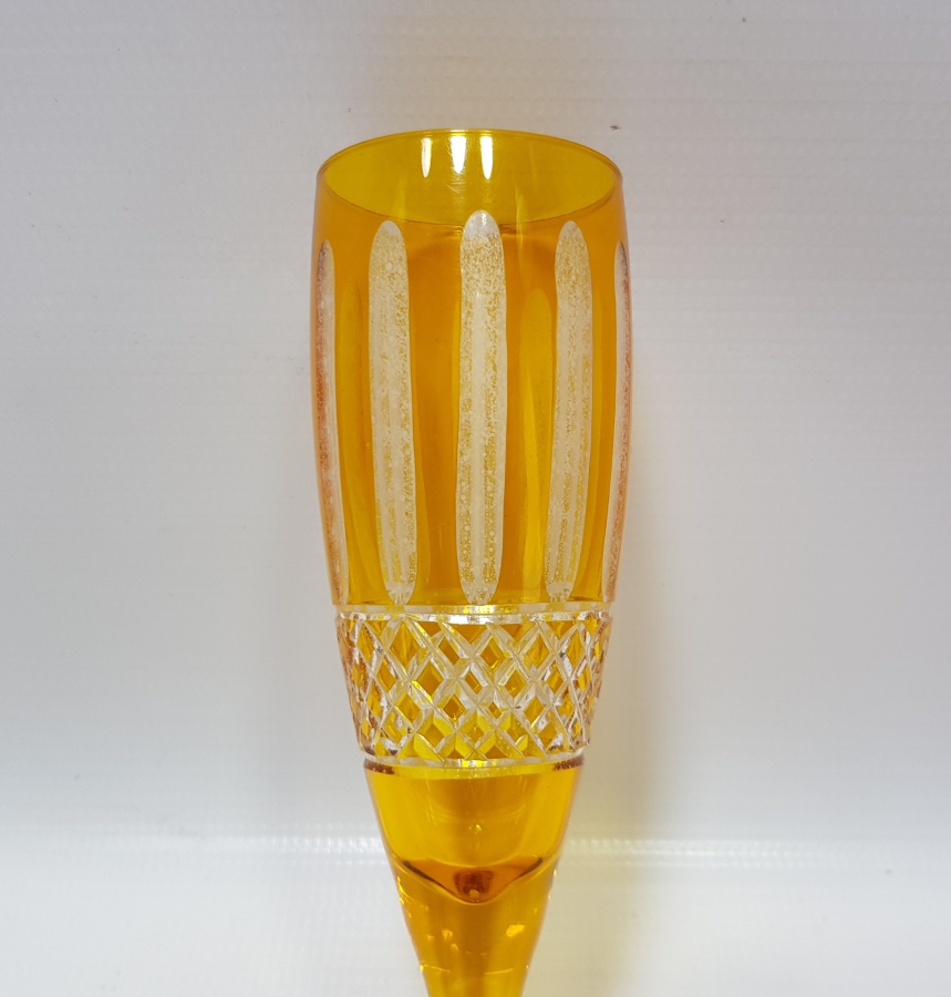 KRİSTAL KESME İŞÇİLİKLİ ANTİKA ŞAMPANYA KADEHİ