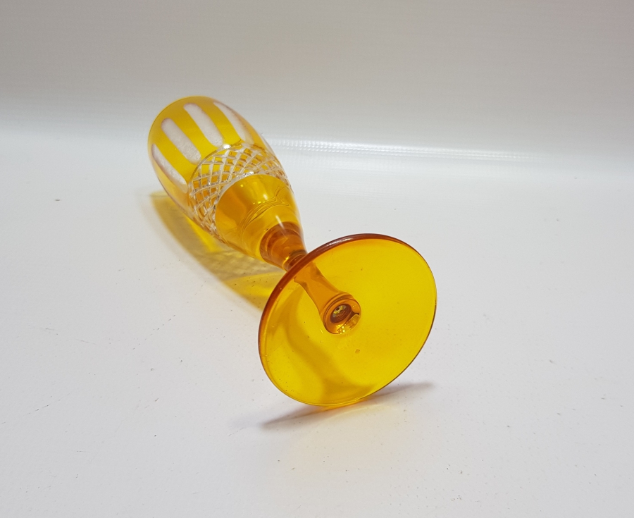 KRİSTAL KESME İŞÇİLİKLİ ANTİKA ŞAMPANYA KADEHİ