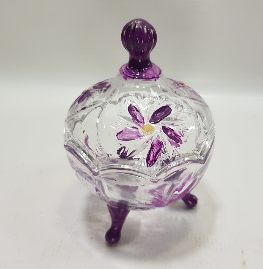 OSMANLI DÖNEMİ KRİSTAL KESME İŞÇİLİKLİ VE EL BOYAMA NADİR KAPAKLI MACUNLUK