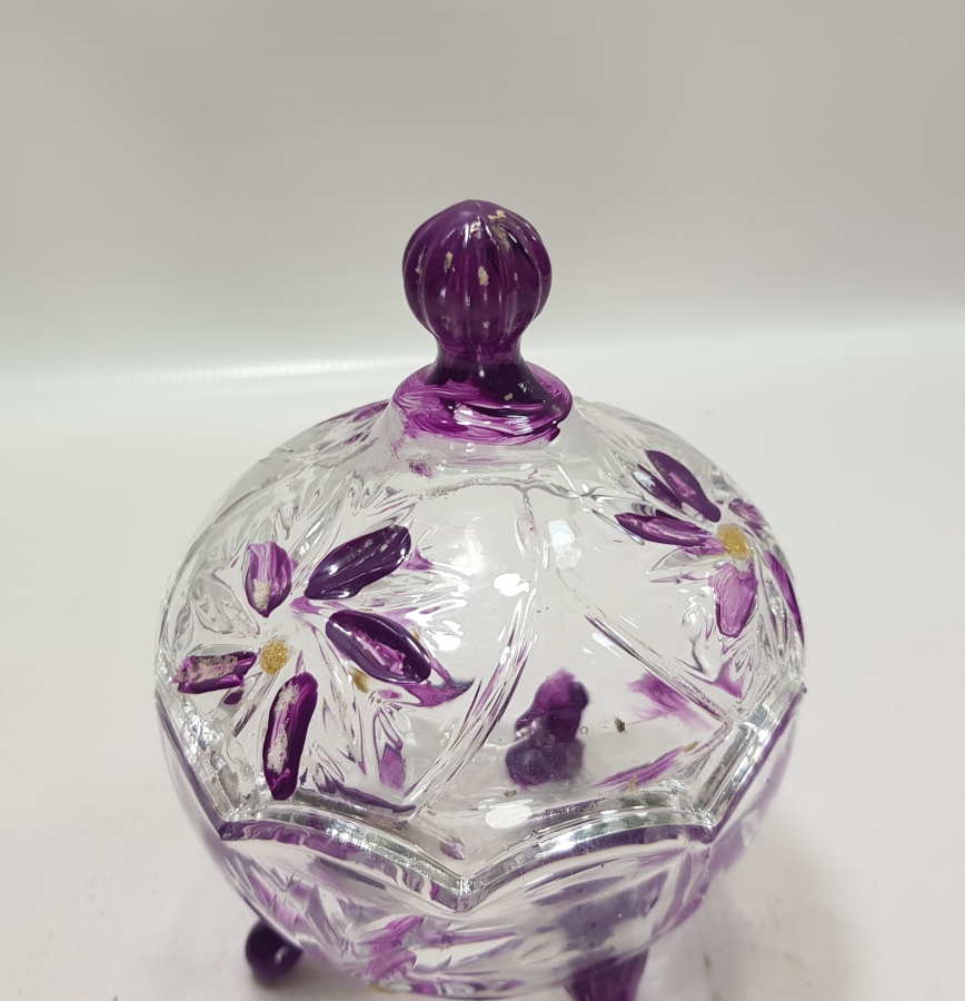 OSMANLI DÖNEMİ KRİSTAL KESME İŞÇİLİKLİ VE EL BOYAMA NADİR KAPAKLI MACUNLUK