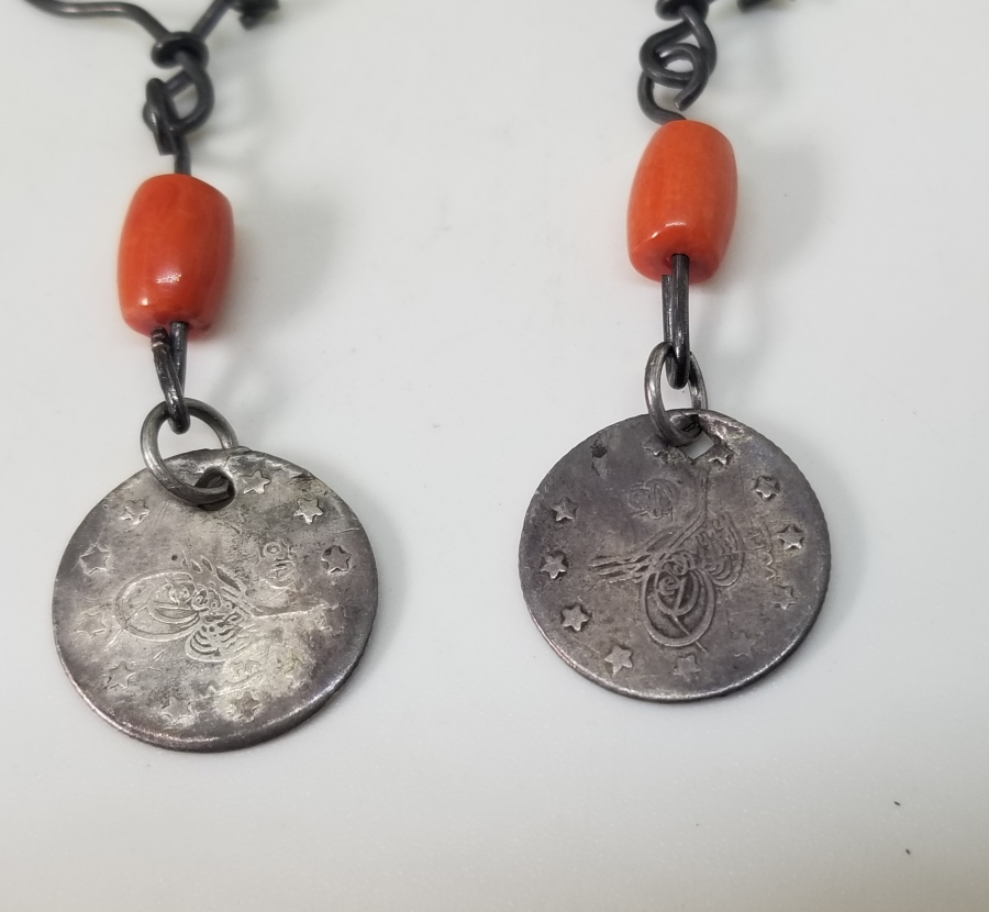 MERCANLI VE OSMANLI PARALI ÖZEL YAPIM GÜMÜŞ KÜPE