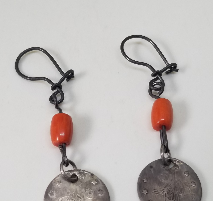 MERCANLI VE OSMANLI PARALI ÖZEL YAPIM GÜMÜŞ KÜPE