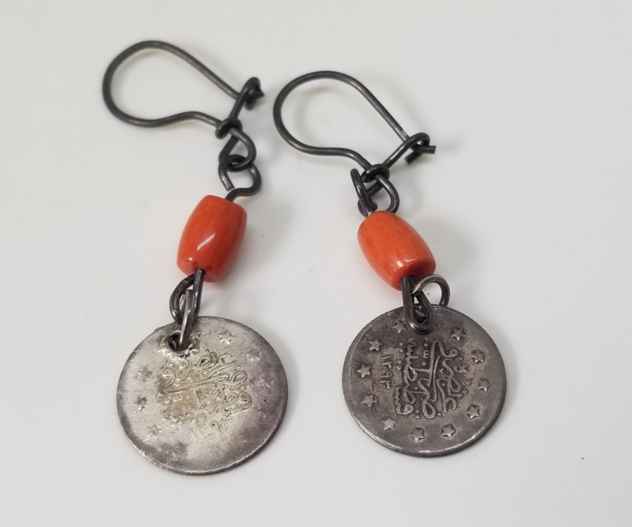 MERCANLI VE OSMANLI PARALI ÖZEL YAPIM GÜMÜŞ KÜPE