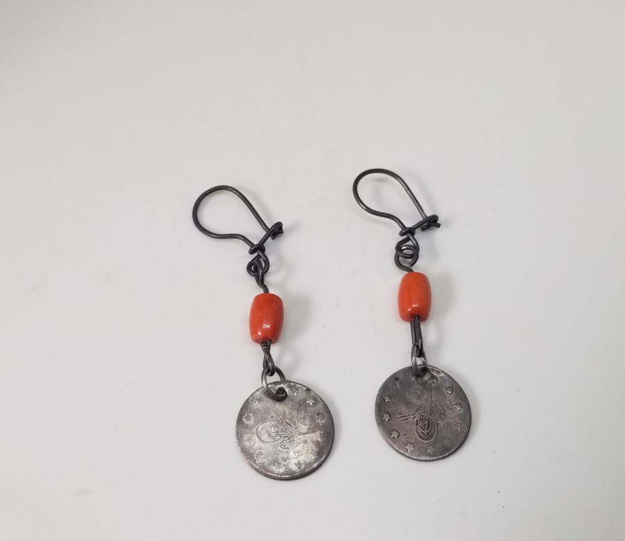 MERCANLI VE OSMANLI PARALI ÖZEL YAPIM GÜMÜŞ KÜPE