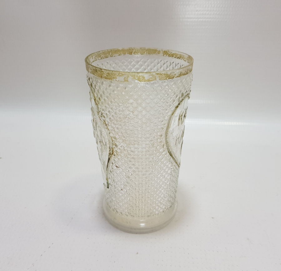 MEŞRUTİYET SANCAĞI FORMUNDA VE RUMCA AFİYET OLSUN EFENDİM YAZILI OSMANLI DÖNEMİ BİLLUR BARDAK