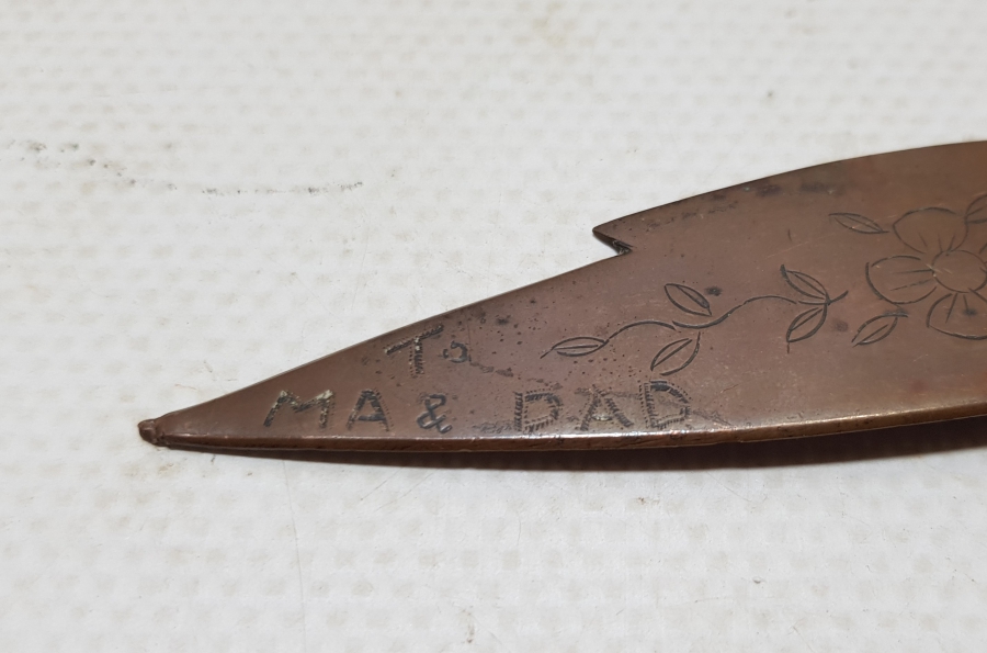 1. DÜNYA SAVAŞI DÖNEMİ BİR İNGİLİZ ASKERİN AİLESİ İÇİN YAPTIĞI ÇOK NADİR SİPER SANATI ZARF AÇACAĞI