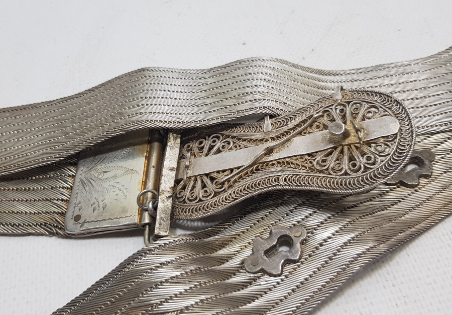 HER PARÇASI TUĞRALI VE DAMGALI TRABZON İŞİ HASIR ÖRME GELİN KEMERİ