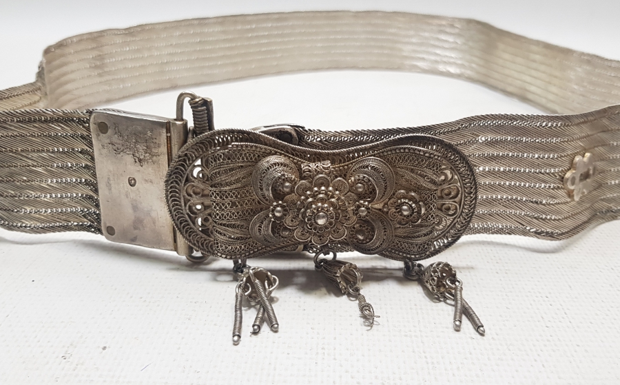 HER PARÇASI TUĞRALI VE DAMGALI TRABZON İŞİ HASIR ÖRME GELİN KEMERİ