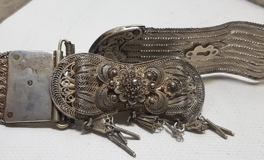 HER PARÇASI TUĞRALI VE DAMGALI TRABZON İŞİ HASIR ÖRME GELİN KEMERİ