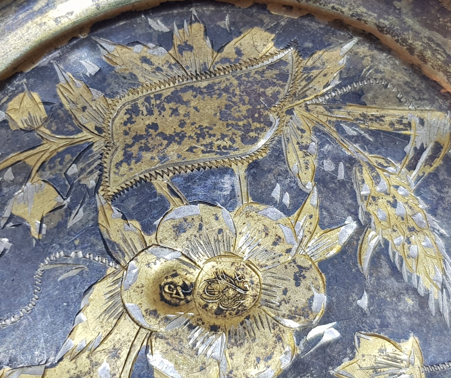 OSMANLI DÖNEMİ KALEM İŞÇİLİKLİ TUĞRALI VE ÇEŞNİLİ GÜMÜŞ İFTARİYELİK - LOKUMLUK