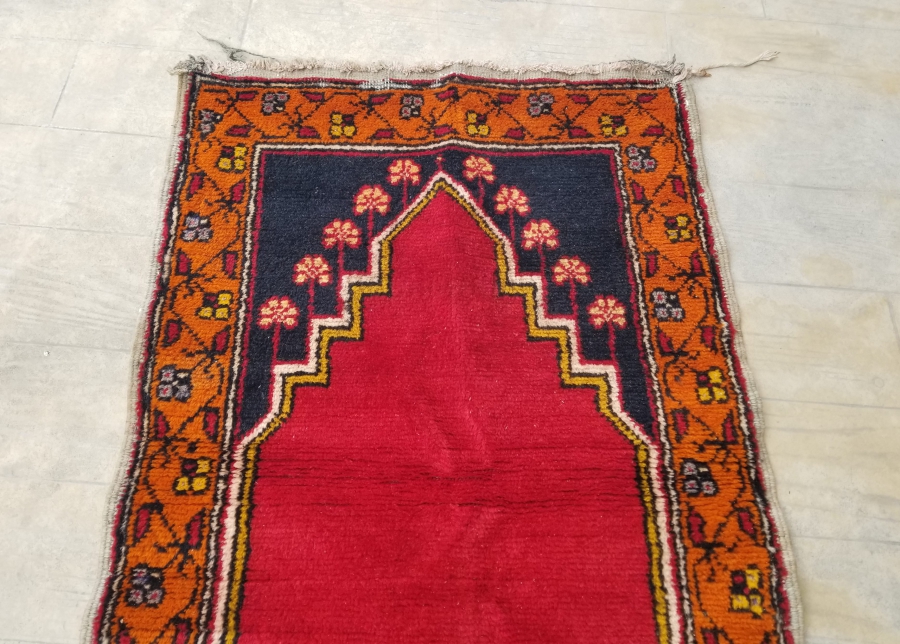 OSMANLI DÖNEMİ EL DOKUMA MİHRAPLI HALI SECCADE