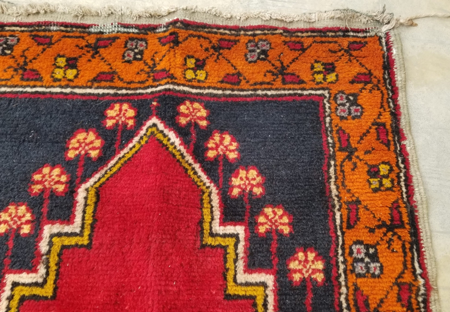 OSMANLI DÖNEMİ EL DOKUMA MİHRAPLI HALI SECCADE