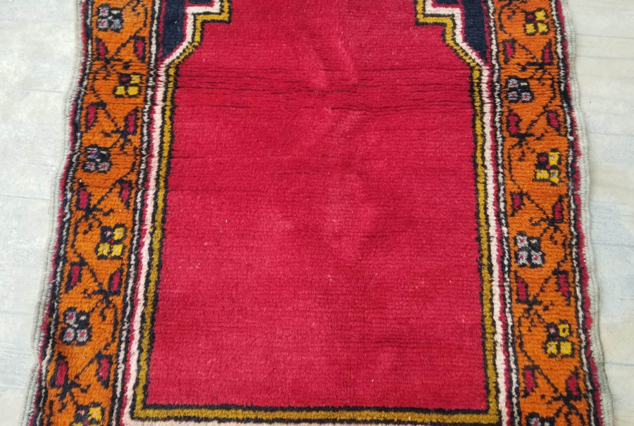 OSMANLI DÖNEMİ EL DOKUMA MİHRAPLI HALI SECCADE