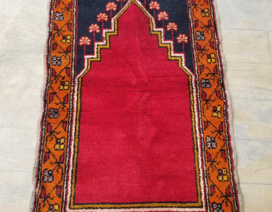 OSMANLI DÖNEMİ EL DOKUMA MİHRAPLI HALI SECCADE