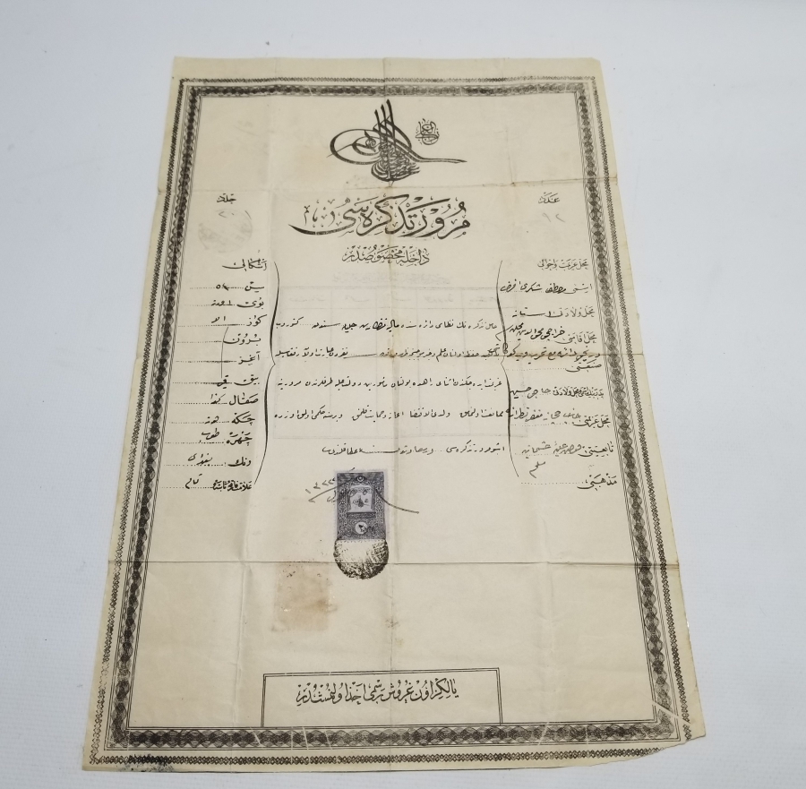 İŞGAL DÖNEMİ ÇOK NADİR İSTANBUL'A GİRİŞ PASAPORTU