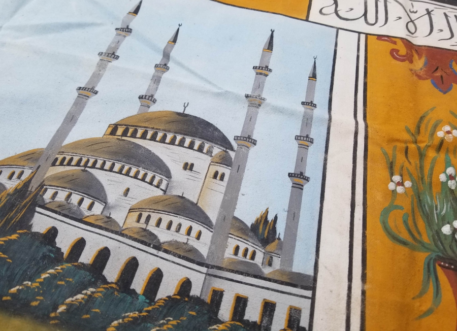 TUVAL ÜZERİ YAĞLI BOYA ÇOK NADİR OSMANLI DÖNEMİ TABLO - PANO