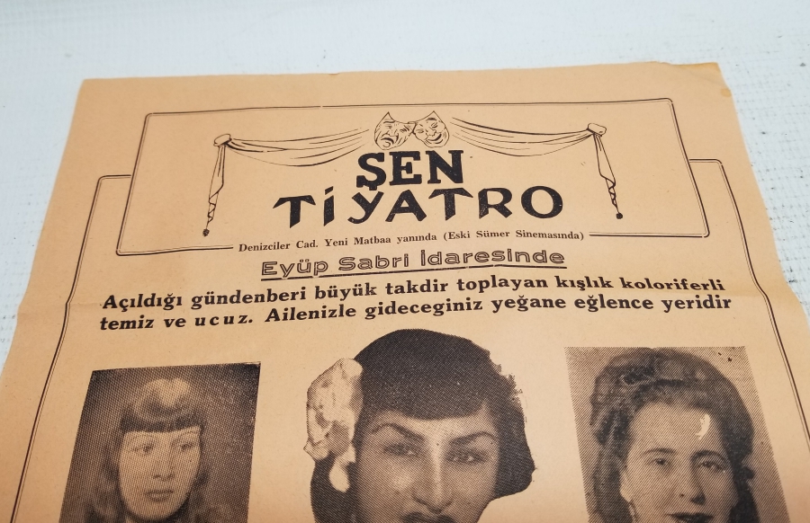ÇOK NADİR ANTİKA ŞEN TİYATRO AFİŞİ