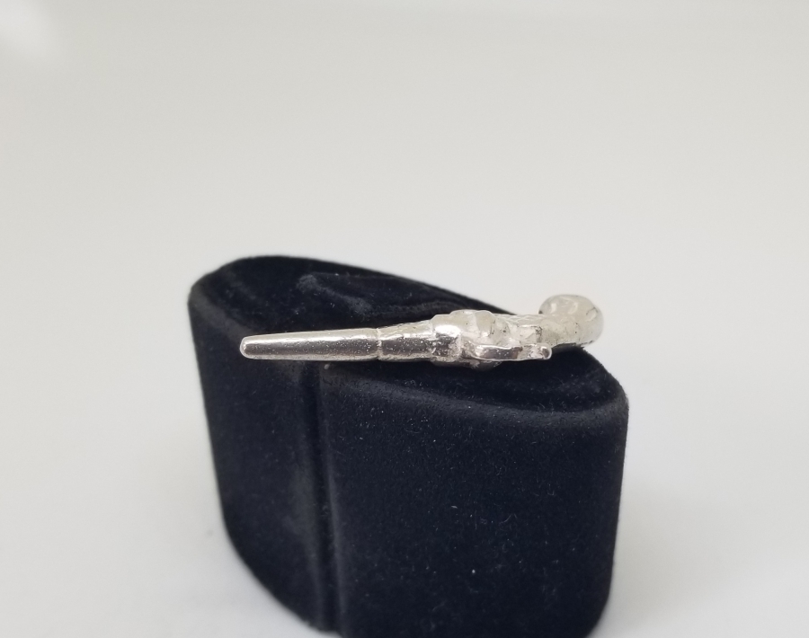 OSMANLI DÖNEMİ PİŞTOV FORMUNDA YAPILMIŞ GÜMÜŞ KÖSTEK SALLAMA PARÇASI