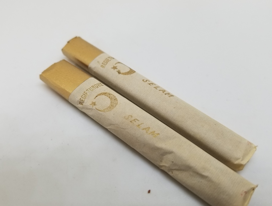 OSMANLI DÖNEMİ ALTIN VARAKLI KAĞITLI 2 ADET SİGARA