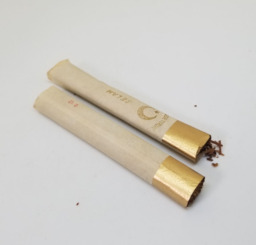 OSMANLI DÖNEMİ ALTIN VARAKLI KAĞITLI 2 ADET SİGARA