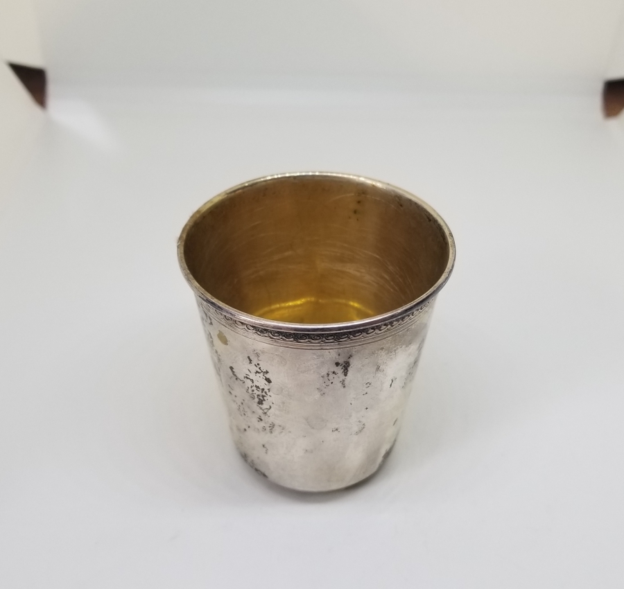 İÇİ ALTIN VERMEYLİ ANTİKA GÜMÜŞ BARDAK
