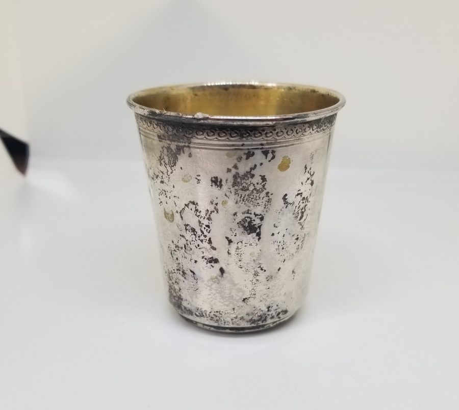 İÇİ ALTIN VERMEYLİ ANTİKA GÜMÜŞ BARDAK