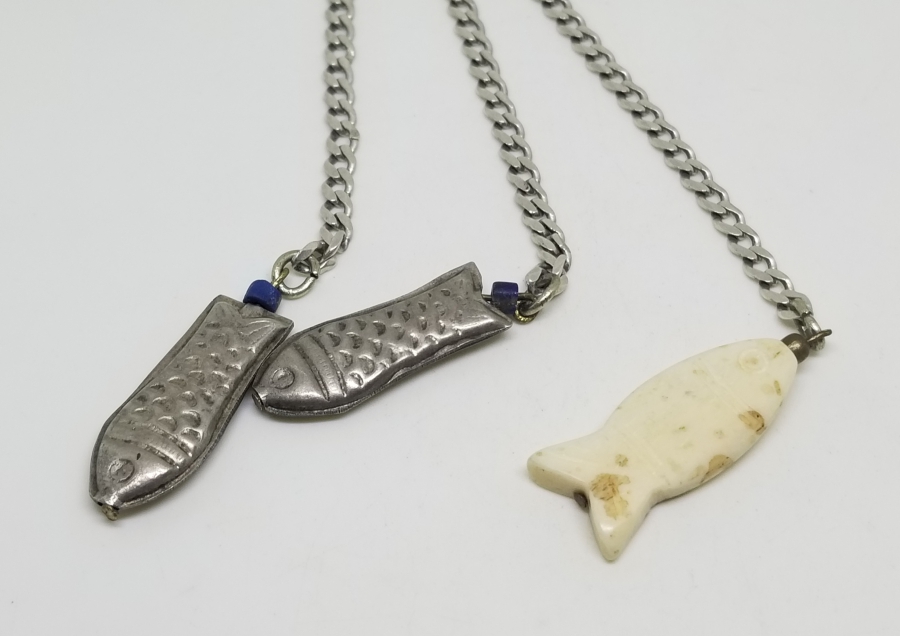 ÖZEL YAPIM ANTİKA GÜMÜŞ BALIKLI TESPİH PÜSKÜLÜ