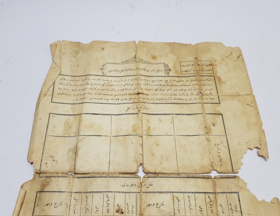 OSMANLI DÖNEMİ KAFA KAĞIDI - NÜFUS TEZKERESİ