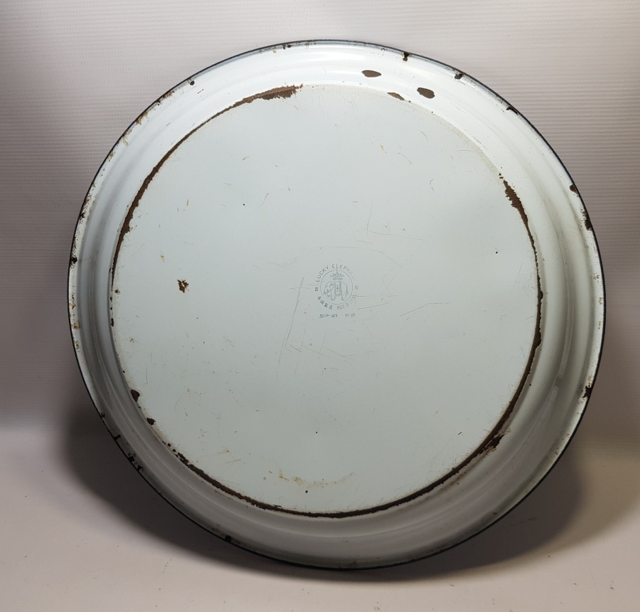 ÜZERİ EL BOYAMA İŞÇİLİKLİ BÜYÜK BOY ANTİKA EMAYE SİNİ