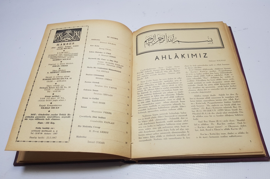 1967 TARİHLİ HAKSES İSİMLİ MECMUA