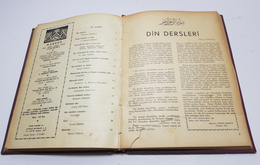 1967 TARİHLİ HAKSES İSİMLİ MECMUA