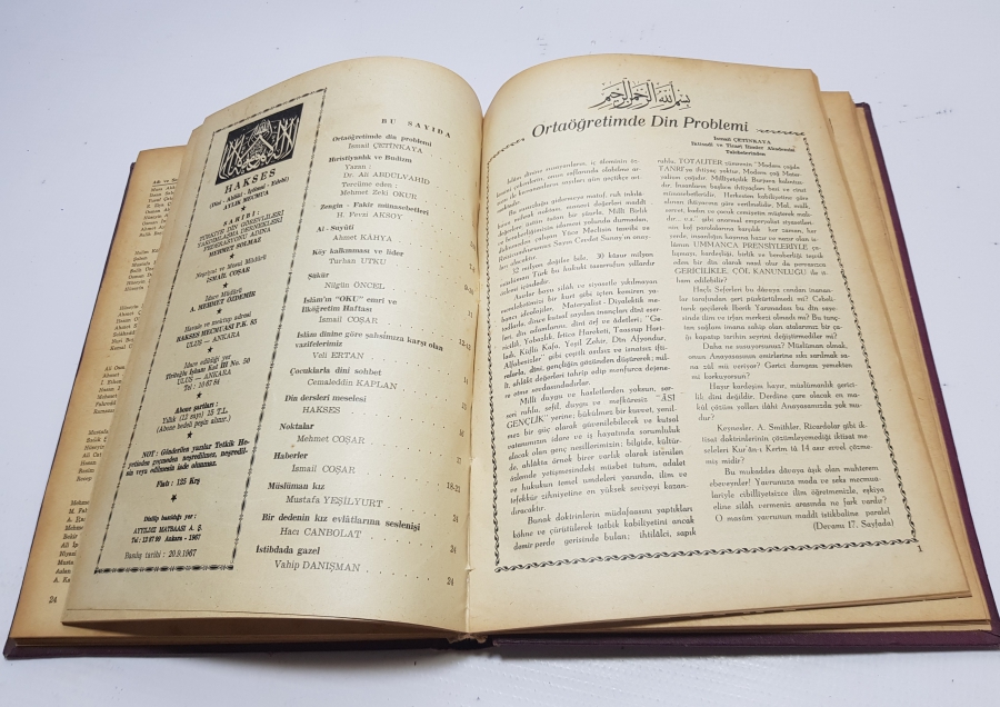 1967 TARİHLİ HAKSES İSİMLİ MECMUA