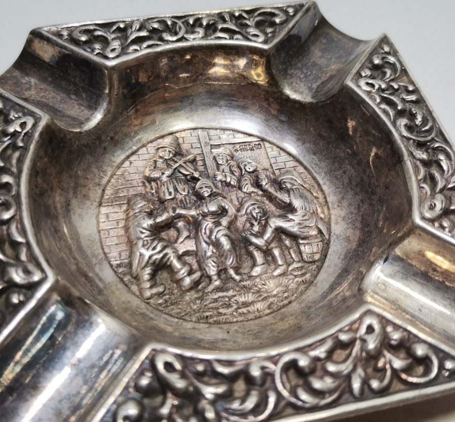 KABARTMA İŞÇİLİKLİ ANTİKA GÜMÜŞ KÜLLÜK