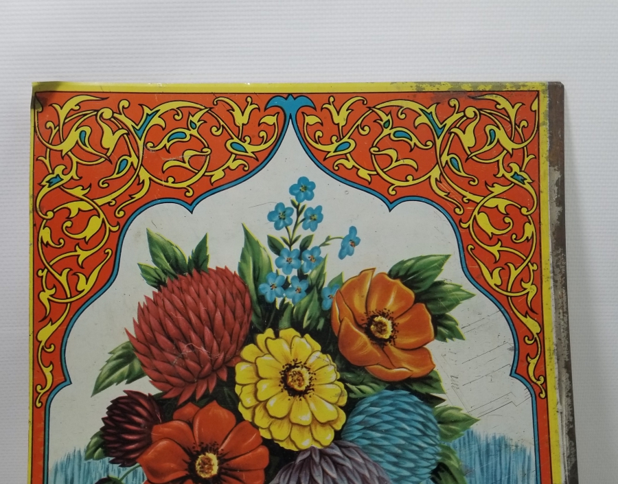 SAKSI ÇİÇEĞİ MODEL OSMANLI DÖNEMİ TENEKE SANDIK ÖNÜ PARÇASI