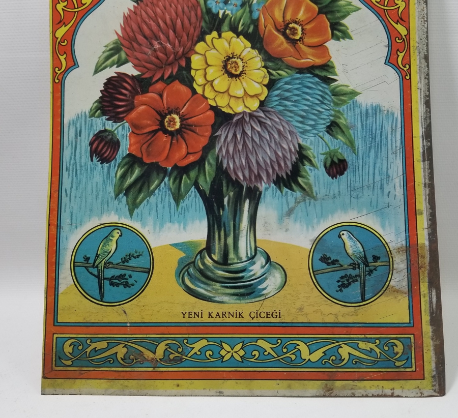 SAKSI ÇİÇEĞİ MODEL OSMANLI DÖNEMİ TENEKE SANDIK ÖNÜ PARÇASI