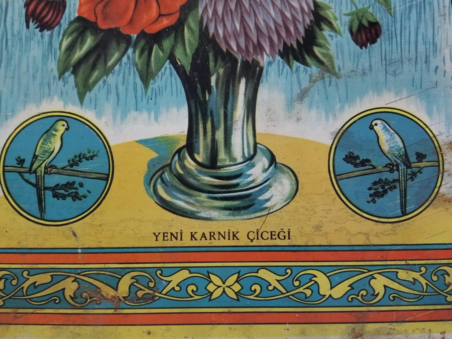 SAKSI ÇİÇEĞİ MODEL OSMANLI DÖNEMİ TENEKE SANDIK ÖNÜ PARÇASI