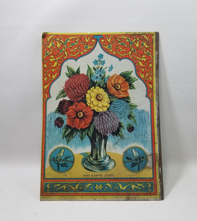 SAKSI ÇİÇEĞİ MODEL OSMANLI DÖNEMİ TENEKE SANDIK ÖNÜ PARÇASI