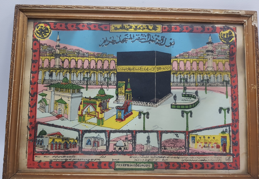 CUMHURİYET BAŞLARI ORİJİNAL ÇERÇEVESİNDE GÜMÜŞ SİMLİ NADİR HAC VEKALETİ