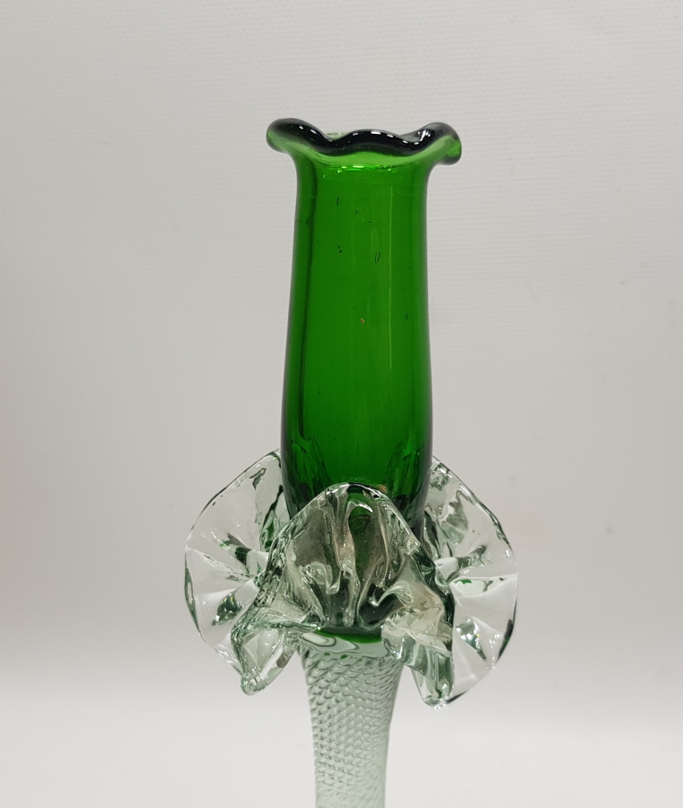 ÜFLEME CAMDAN MAMUL KOPARMA İŞÇİLİKLİ ANTİKA MURANO ŞAMDAN