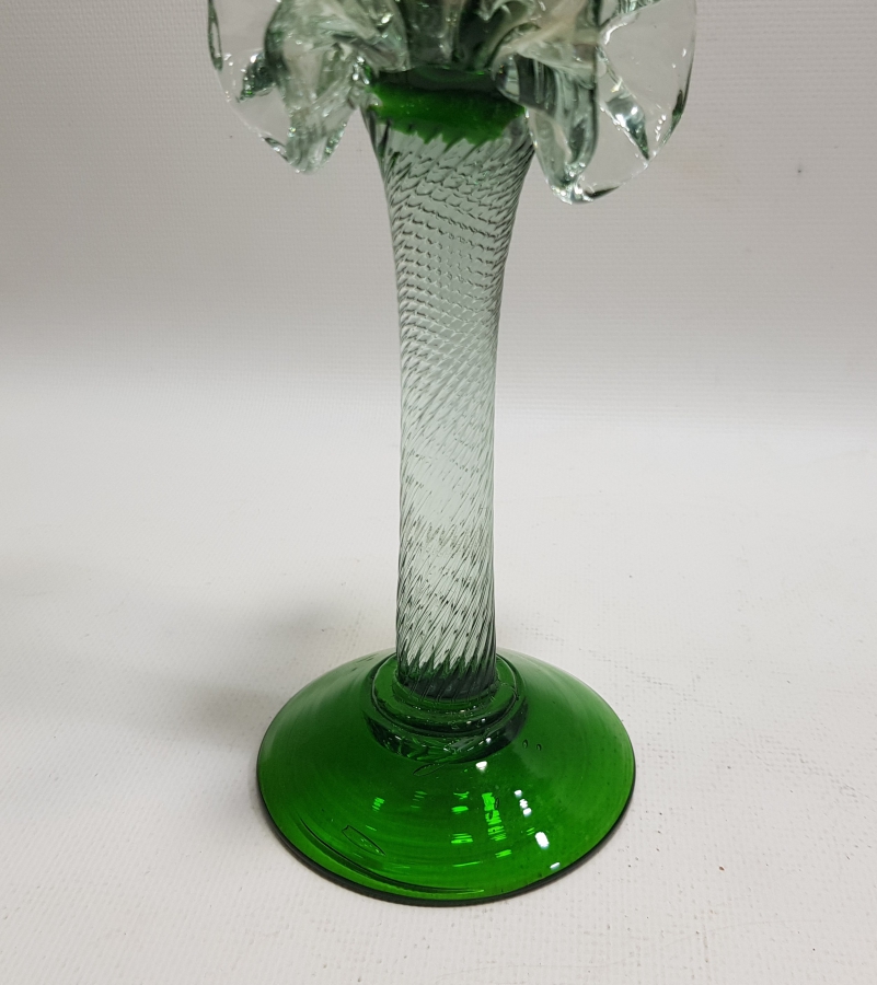 ÜFLEME CAMDAN MAMUL KOPARMA İŞÇİLİKLİ ANTİKA MURANO ŞAMDAN