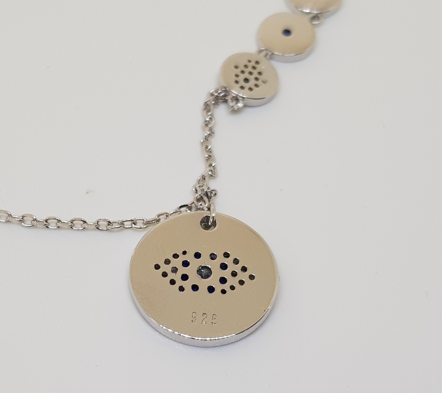 NAZAR BONCUKLU AVRUPA YAPIMI GÜMÜŞ KOLYE