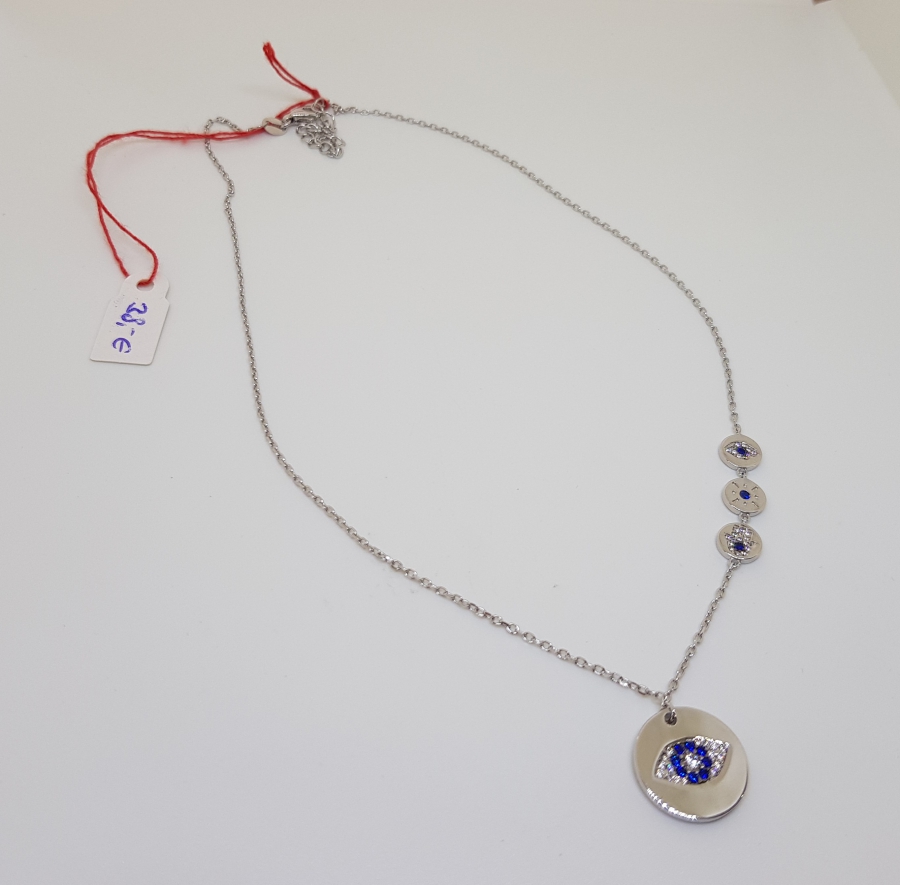 NAZAR BONCUKLU AVRUPA YAPIMI GÜMÜŞ KOLYE